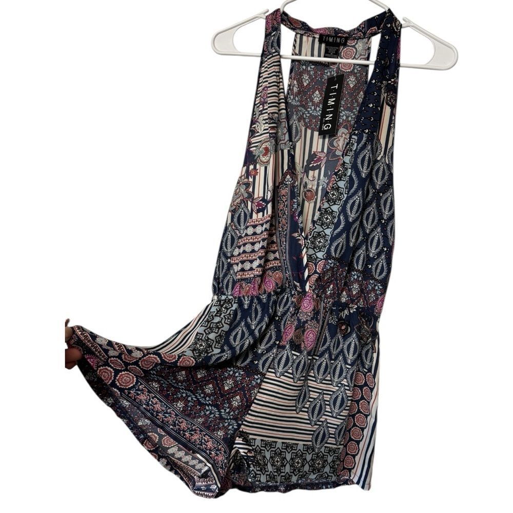Timing Multicolor Patterned Cute Romper Medium - Picture 2 of 7
